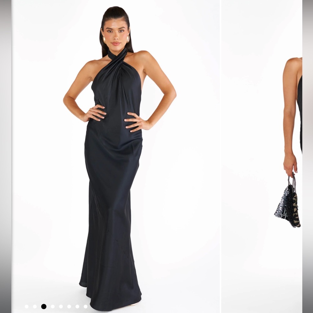 Small Black Jasmine Halter Maxi Dress